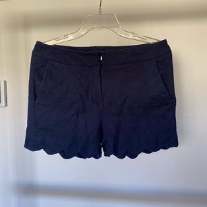 Navy blue scalloped shorts